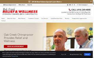 Oak Creek Relief & Wellness website