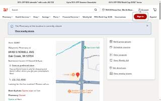 Walgreens Pharmacy website