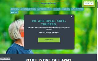 Kagen Allergy Clinic of Oshkosh website