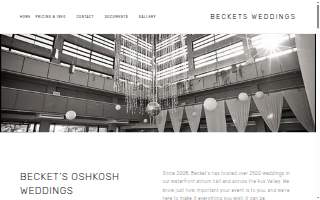 Oshkosh Weddings (waterfront atrium presented by becket's) website