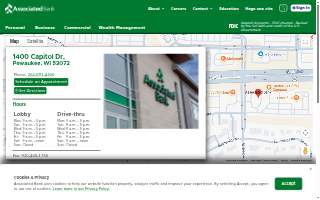 Associated Bank of Pewaukee website