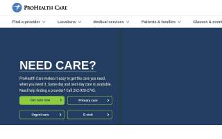 ProHealth Urgent Care Pewaukee - Riverwood Drive website