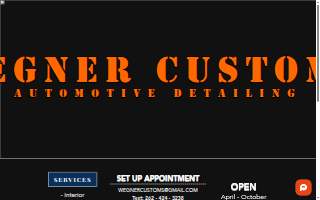 Wegner Customs Automotive Detailing website