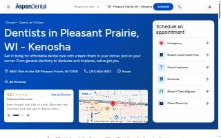 Aspen Dental of Pleasant Prairie website