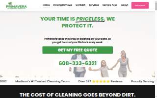 Primavera Cleaning Service of Pleasant Prairie website