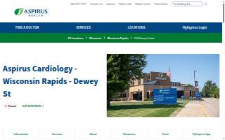 Aspirus Cardiology - Wisconsin Rapids - Dewey St website
