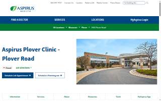 Aspirus Plover Clinic - Plover Road website