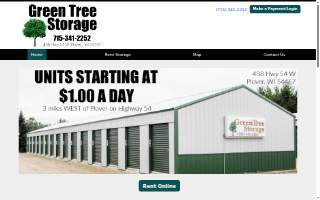 Green Tree Storage Units website