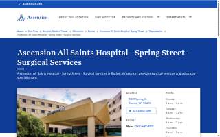 Ascension All Saints Hospital - Spring Street - Surgical Services website