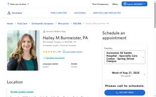 Hailey M. Burmeister, PA website