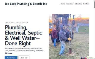 Joe Seep & Sons Plumbing, Electrical & Excavating website
