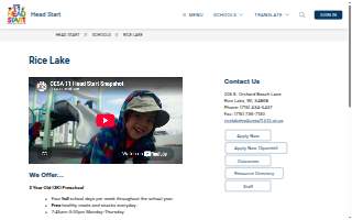 Rice Lake Early Head Start website