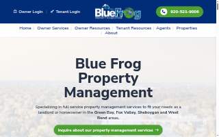 Blue Frog Property Management website