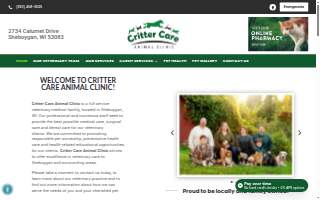 Critter Care Animal Clinic website