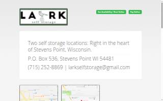 Lark Self Storage website