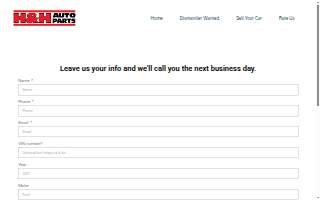 H&H Auto Parts,Inc. website