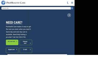 ProHealth Urgent Care Pewaukee - Riverwood Drive website