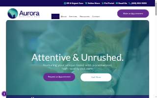 Aurora Veterinary Care website