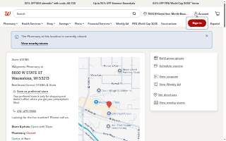 Walgreens Pharmacy website