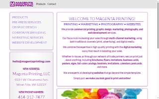 Magenta Printing website