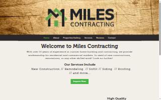 Miles Contracting website