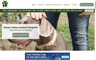 Green Valley Animal Hospital website