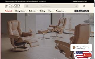 Chuck's Furniture & Mattress website