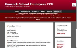 Hancock School Employees CU website