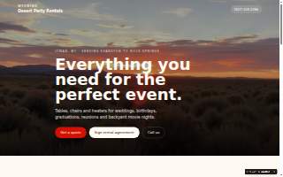 Wyoming Desert Party Rentals of Green River website