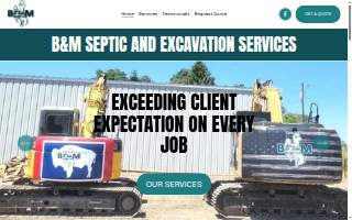 B&M Septic and Excavation Services LLC website