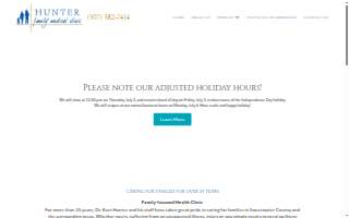Hunter Family Medical Clinic website
