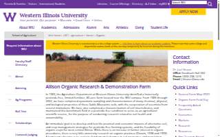 Western Illinois University - Allison Organic Research Farm website