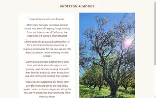 Anderson Almonds/Wertzba Place website