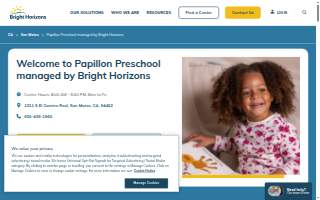 Papillon Preschool managed by Bright Horizons website