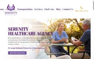 Serenity Healthcare Agency website