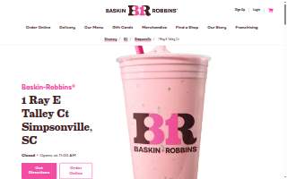Baskin-Robbins of Simpsonville website