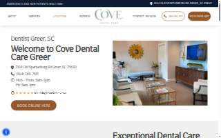 Cove Dental Care Greer website