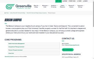 Greenville Technical College - Benson Campus website