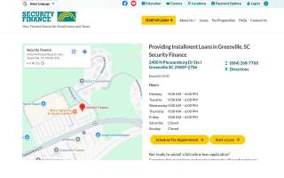 Security Finance of Greenville website