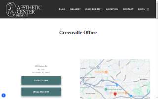 Aesthetic Center Greenville website