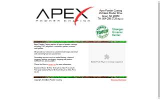 Apex Powder Coating, Inc. website