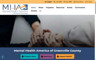 Mental Health America-Greenville website