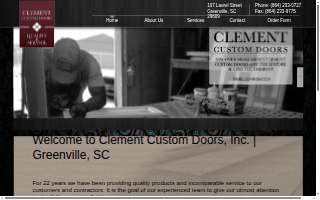 Clement Custom Doors, Inc. website