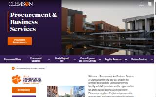 Clemson University Procurement And Business Services website
