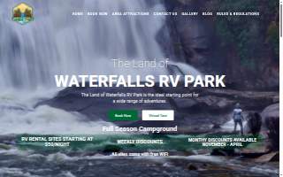 Land of Waterfalls RV Campground website