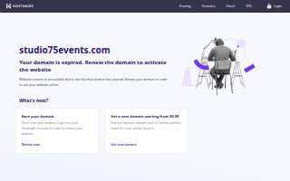 Studio 75 Event Space website