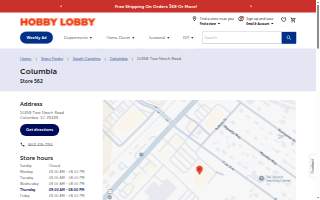 Hobby Lobby of Columbia website