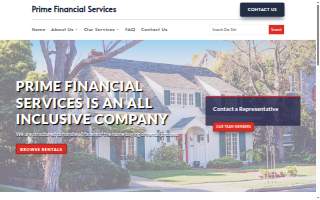 Prime Financial Services website