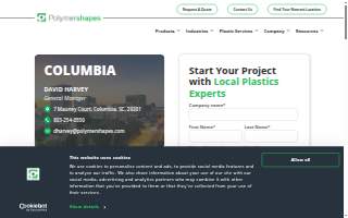 Polymershapes - Columbia website