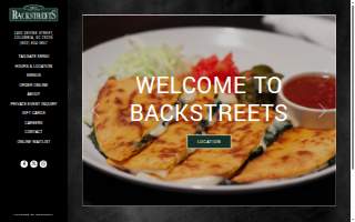 Backstreets Grill website